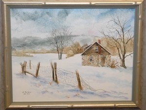 The painting, “Mountain Snow” by Laurie Stephens of Oxford. (VGCC photo)
