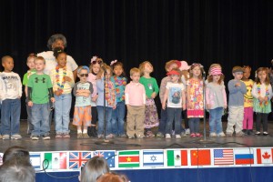 Children from the VGCC Main Campus Child Care Center, some in Hawaiian-themed attire, were the opening act on stage at the 2013 Cultural Fair. (VGCC photo)