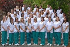 Members of the 2013 Associate Degree Nursing class at Vance-Granville Community College who received their nursing pins on May 8 included, on first (front) row, from left, Caroline Strazis, Ligaya Carissa Glenn Aguas, Kristen Gowan, Ashley Martin, Heather Cook, Melinda Boyd, April Stainback, Crystal Lynn, Darcy Geiger-Jackson and Caroline Gautier; second row, from left, Laura Ohlandt, Christine Reigner, Andrea Bullock, Brittany Bullock, Holly Norris, Maria Hargrove, Brittany Fuller and Winnet Tanner; third row, from left, Misty Wright, Tracee Harris, Amy Jennifer Walker, Colby Mills, Charley Loyd, Samantha Wilkins, Hanna Reid, Domonique Hargrove and Shonda Baker; fourth row, from left, Erika Hopkins, Carrie Wilkerson, Cynthia Cozart, Jena Miller, Kathryn Stovall, Mary Durham, Chad Clayton and Adetunji Bakare; fifth row, from left, Deborah Olchovik, Cameron Barham, Lilly Appleberry, Patrick Greene, Peyton Grissom and Thomas Davidson. (VGCC Photo)