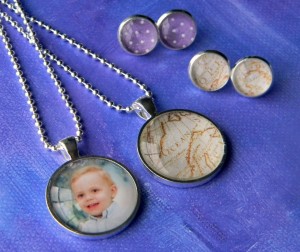 Instructor Alison Beal created these examples of the glass dome pendants and earrings that participants will make during the class. (submitted photo)