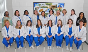 Seated, from left: graduating Medical Assisting students Judy McIntosh, Meagan Allen, Rachel Edwards, Brandi Hormell, Jennifer Sykora, Lauren Piper, Christy Strickland and Deborah Jo Vera; Standing, from left: program head Donna Gardner, Lindsey Hinkle, Tiffany Crudup, Kathryn Boda, Ashley Hormell, Tabatha Dickerson, Sarah Ruehl, JoAn Marshall and Maryfrances Johnson, and instructor Patrice Allen. (VGCC photo)