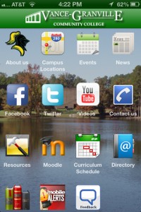 The main interface of the VGCC Mobile app.