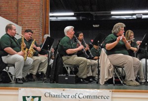 Members of the Vance-Granville Community Band perform during the 2012 “Business & Music After Hours” event at the Warren County Armory Civic Center. (VGCC photo)