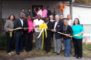 Shown at the Henderson-Vance Chamber of Commerce ribbon cutting for Beyond Challenges Community Services, LLC are, from left, First Lady Trina McCarter; Bishop R. Tiff McCarter; Mary Pugh Johnson; Ervin Davis, CEO; Felicia F. Davis, CEO; Mayor Pete O’Geary; Clareese Moss, New You with Shortcake; Melanie Mann, HVCC Office Manager; Second Row: Michael Bobbitt; Phil Hart, DATA Forge; John Barnes, Henderson-Vance Chamber of Commerce President; Third Row from left: Kiya Davis, MSWQP; Chareasee Barbee, QP; Yolanda Bynum, Executive Assistant; Kimbly Brown, QP; Charles Crawford, Day Activity Coordinator; Annie Rice, Human Resources Director; Vivian Holley, MSWQP. (Not pictured) Annette Roberson, HVCC Director of Membership was also in attendance.