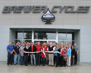 Shown at the Henderson-Vance Chamber of Commerce ribbon cutting for BREWER CYCLES, are, Tyler Brewer; Chris Brewer, Owner & Operator; Lisa Brewer; and staff, Jessica Roberson; Brandon Adams; Logan Arnold; Scott Inscoe; Tammy Rainey; Hector Velazquez; Brian Cash; Jonathan Stokes; Chris Lloyd; Jeffery Terrell; David Rainey; David Robinson; Doug Alston; David Grissom; Ronnie Gilliam; Victor Gill; Joe Moore; Charles Crickenburger; Jeno Sandor; JR Hosford; and Ken Hosford. (Also in attendance) Mike Rainey, City Tire and Mayor Pro Tem; Bob Kemp, Vance Construction Company; John Barnes, President Henderson-Vance Chamber of Commerce; Phil Hart, Data Forge and Chamber Board; Curtis Tyndall, BB&T and Chamber Board; Catherine Hughes, Satterwhite Point Marina and Chamber Board; Jenny Hester, PRIM Development & Rentals and Chamber Board; Scott Hughes, Satterwhite Point Marina; Clareese Moss, New You with Shortcakes; Holly Nix, Henderson Wellness Center Massage Therapist; Julia Langston, Henderson Family YMCA; Michael Bobbitt, Chamber Ambassador; Debi Foster, BB&T. (Attended but not pictured) Annette Roberson, Chamber Director of Membership.