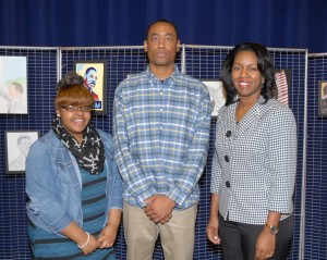 From left, the second-place prize winner, Bria Perry of Bunn, and the first-place prize winner, John Britton II of Durham, joined by Dr. Stelfanie Williams, the president of VGCC. Not pictured: Karlee Pilcher of Wake Forest (third place). (VGCC photo)