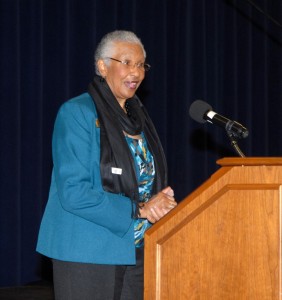 Roberta Scott delivers remarks during the Martin Luther King, Jr. Holiday program. (VGCC photo)