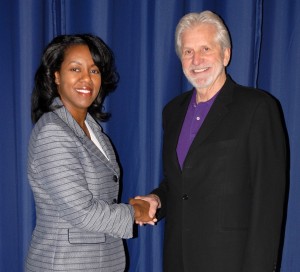 From left, VGCC President Dr. Stelfanie Williams greets Dr. Terry O’Banion (VGCC photo)