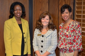 Vance-Granville Community College President Dr. Stelfanie Williams (left) and Vice President of Academic & Student Affairs Dr. Angela Ballentine (right) congratulate Cynthia Young (center) on her graduation from the North Carolina Community College Leadership Program. (VGCC photo)