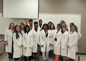 Students at the Min-Medical School pose for a group picture in a classroom at VGCC’s South Campus. (photo provided by AHEC)