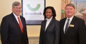 From left, Thomas M. Combs, president and chief executive officer of Union Bank, with VGCC President Dr. Stelfanie Williams and Endowment Director Eddie Ferguson. (VGCC photo)