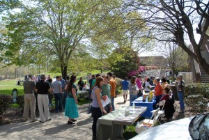 VGCC students, employees and guests visit booths at the 2014 Earth Day festival on the college’s main campus. (VGCC photo)
