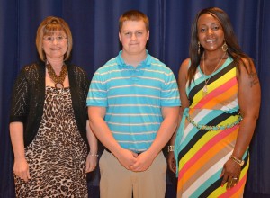 VGCC students from Warren County who were inducted into the Phi Theta Kappa honor society on April 14 included, from left, Janice Pollock, Adam Rooker and Nikia Wortham. (VGCC Photo)
