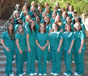 Members of the 2015 Associate Degree Nursing class at Vance-Granville Community College who received their nursing pins on May 13 included, on first (front) row, from left, Kristy Staton, Brittni Griffin, Ashley Martin, Marie Lauriault, Katherine Roberts, Jennifer Perry and Amanda Lynch; second row, from left, Alice Maina, Bukola Adegbola, Shannon Barclay, Omolara Medaiyese, Loftin Wrenn, Yevette Rothgery, Shena Alston and Alicia Robinson; third row, from left, Tessa Egan, Katherine Sego, Yvette Bass, Kaitlin Robertson, Kimberly Murphy, Kristin Markham and Sung Yi; fourth row, from left, Jillian Bullock, Beverly Harris, Kristin Dement, Ashley Waddell, Stacy Widelski, Cheyenne Jones, Stephanie Baker and Kaitlyn Appel; fifth row, from left, Selieta Lett, Lisa Lucht, Brittany Pernell, Denise Edwards, Megan Jordan and Victoria Lewis. Not pictured are Rosemary Ombajo and Jessica Pulley. (VGCC Photo)