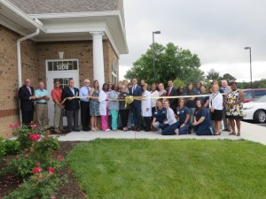 Shown at the Henderson-Vance Chamber of Commerce and Granville County Chamber of Commerce ribbon cutting for Premier Women’s Health are, doctors, staff members, Chamber representatives and city and county officials.