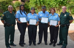 From left, VGCC Campus Police Sergeant Michael Brodie, security officers Sitina Watkins, Junice Reid, Otis Pettaway, Helena Jenkins and Chief of Police Sean Newton. (VGCC photo)