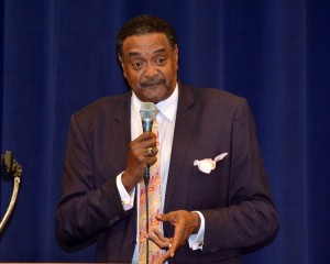 James “Twiggy” Sanders is seen here speaking at VGCC earlier this year. He will make his first appearance at the college’s South Campus on Oct. 6. (VGCC photo)