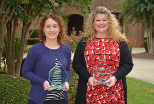 VGCC’s 2015 award winners were, from left, Staff Member of the Year Kali Brown and Faculty Member of the Year Kristi Salmons-Ellenberg. (VGCC photo)