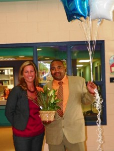 Cooper shown with Principal Kristen Boyd