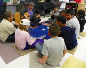 Cheryl Benze with students