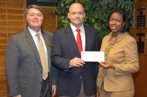 From left, VGCC Endowment Director Eddie Ferguson, Josh Towne and Dr. Stelfanie Williams, the president of VGCC, mark the creation of the new Chick-fil-A of Henderson scholarship.  (VGCC photo)