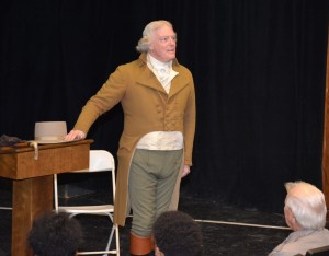 Bill Barker, as Thomas Jefferson, lectures at VGCC. (VGCC photo)