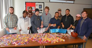 From left, VGCC SkillsUSA members Jerry Dickerson of Henderson, Monica Williams of Franklinton, Chance Hayes of Louisburg, Justin Hedgepeth of Henderson, Harold Todd of Oxford, Kyle Fitts of Henderson, Tyler Hughes of Bullock, Jamel Roy of Kittrell, Sequoyah Jones of Oxford and Benjamin Layton of Kittrell. All are enrolled in the VGCC Criminal Justice Technology program, although students in other programs participated in the service project.  (VGCC photo)