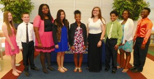 The new National Junior Honor Society members are shown in the photo and include, from left, Sarah Hayes, Andrew Tippett, Simone Webb, America Alfaro, Tamia Alston, Aryianna Dockery, Josiah Jones, Kristina Terry and Tyere Wiggins.