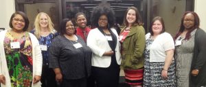 From left to right, Chaundrea Mason, Kathy Smart, LaGretta Carter, Brandon Morrison, Angela Cusaac, Maggie Clark, Samantha Vanderpool and Kareka Thomas. Elliott Barnett, who also attended, was not available for the photo.
