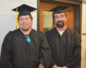 From left, Grant Stoner of Macon and Kyle Vipperman of Raleigh were the first two graduates of the associate degree in Welding in VGCC history. (VGCC photo)