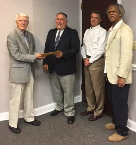 From Left to Right, Dr. Marian Clark, Dr. Ron Cava, Frank Frazier, Pastor Joseph Ratliff